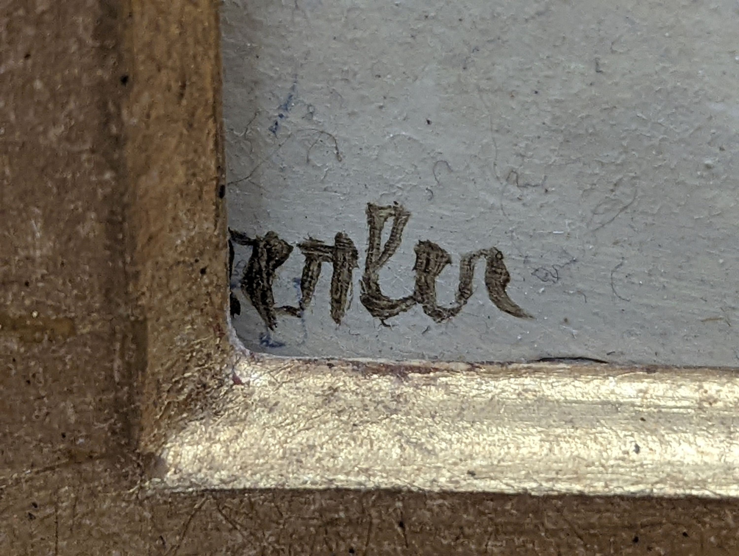 Continental School, oil on card, Children in a park, signed Srenler, 19 x 24cm